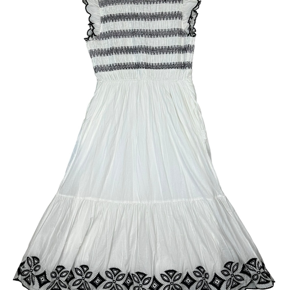 Anthropologie The Peregrine Midi Dress: Embroidered Smocked Edition Size M - Picture 4 of 13